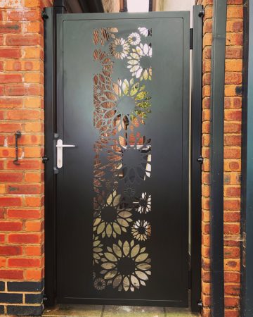 Floral Fusion design black Metal Garden Gate