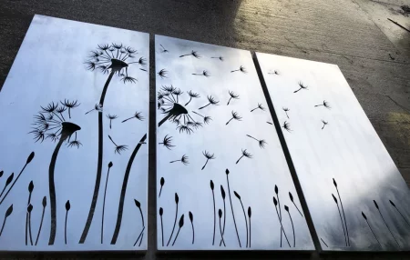 Flower With Pollen Blossom Metal Garden Screen