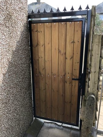 High Security Framed Metal Side Gate with Composite Wood insert