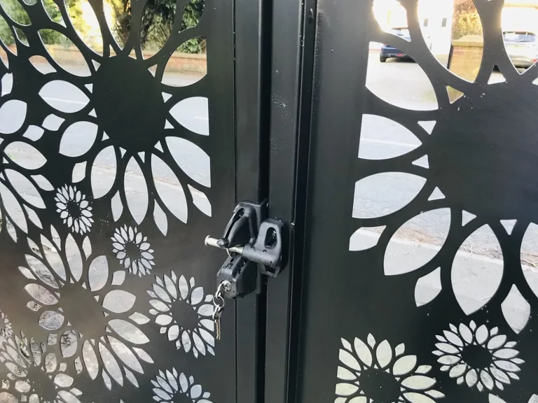 Lock Mechanism on Custom Metal Drive way Gate