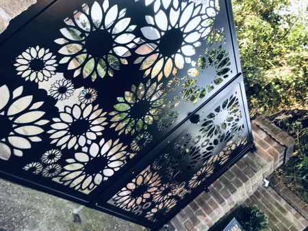 Small Floral Fusion Metal Driveway Gate Showcase