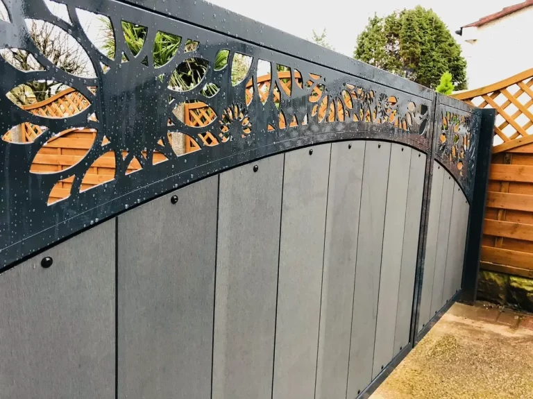 steel floral driveway gate